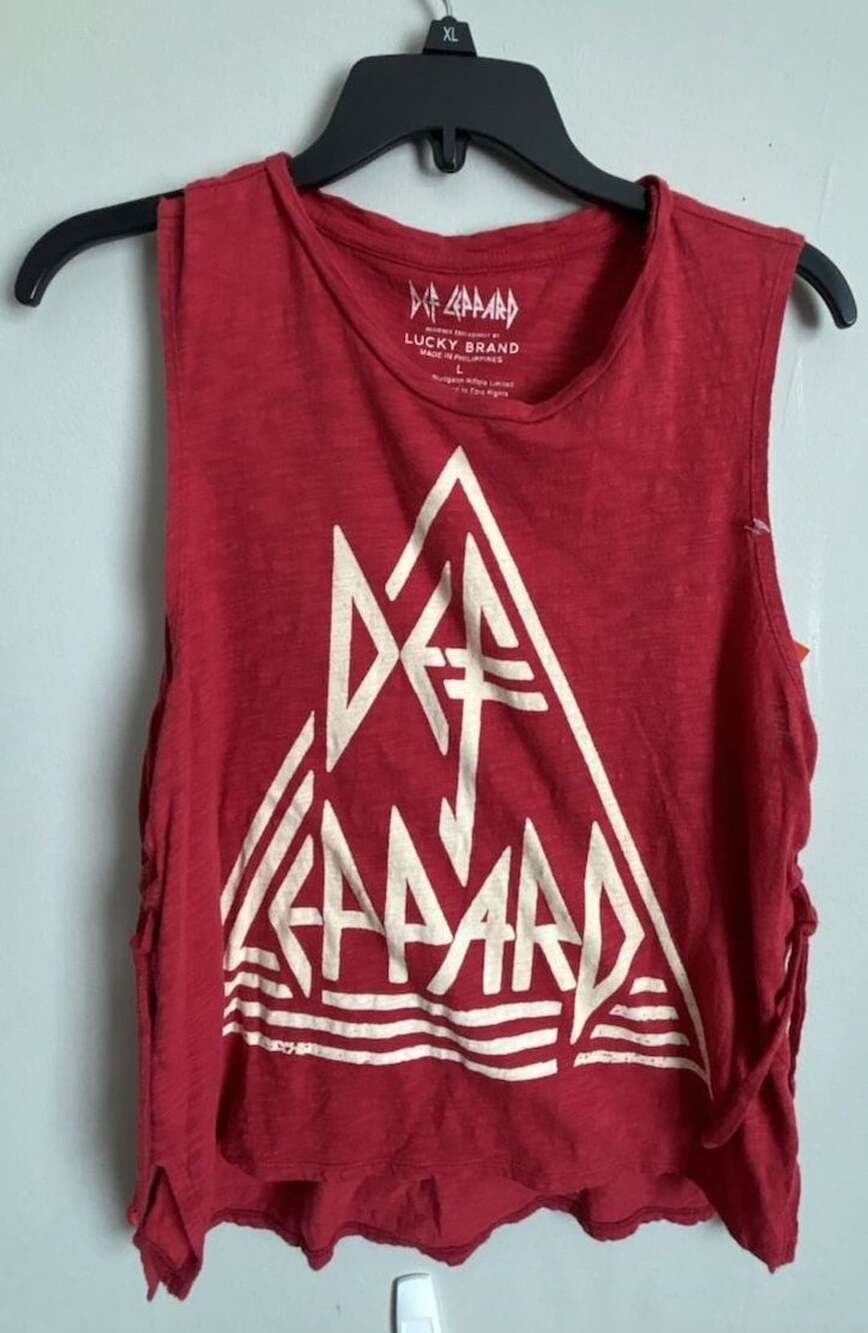 Lucky Brand Def Leppard Red Graphic Tank Top